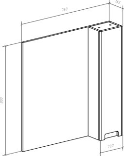 Зеркало-шкаф Bellezza Пегас 80см правый бежевый 00000008054